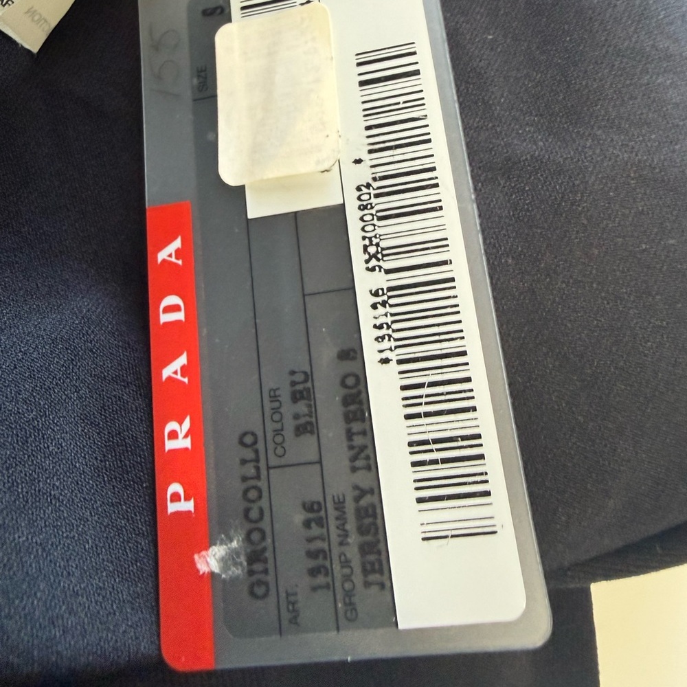 Prada Girocollo Jersey Intero Short Sleeve Top | Size S | Dark Blue / Black - Picture 11 of 15